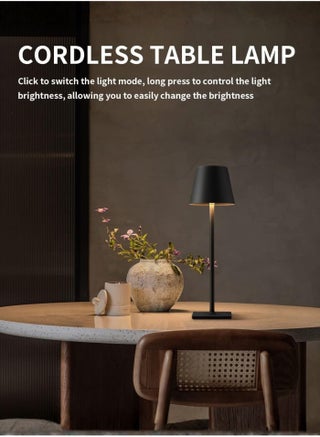 Cordless USB Rechargeable Table Lamp with 3 Colour Temperature, Touch Dimmable LED Metal Desk Lamp, Portable Bedside Light for Bedroom, Restaurant, Cafe & Outdoor Use - view 3
